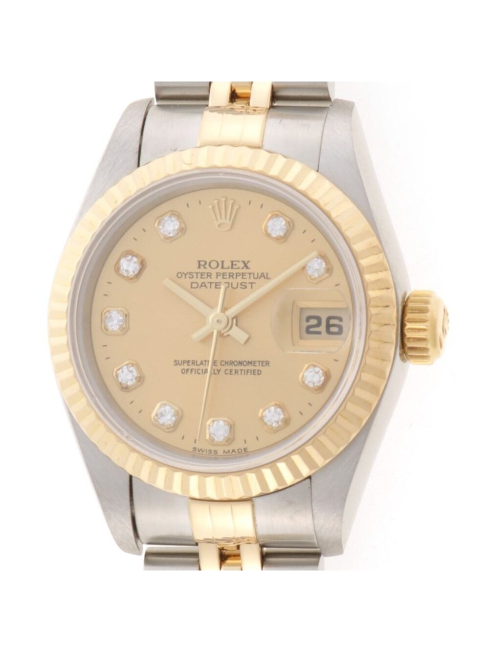 Rolex Datejust Diamond 18k Yellow Gold Stainless Steel Automatic
